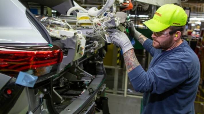 A student gets hands on training at VU in the automotive repair program