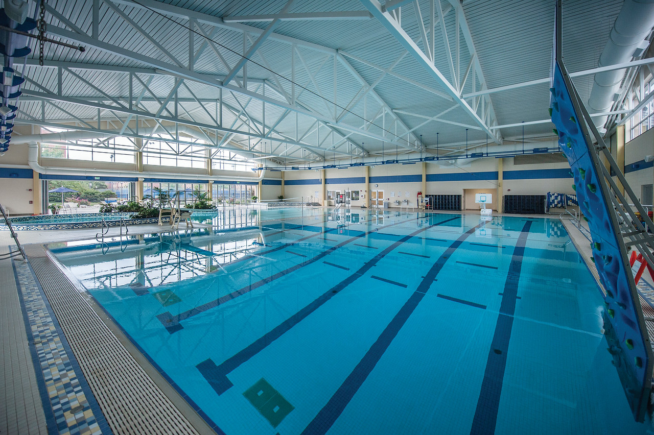 Aquatic Center full length view from the other side of the pool.