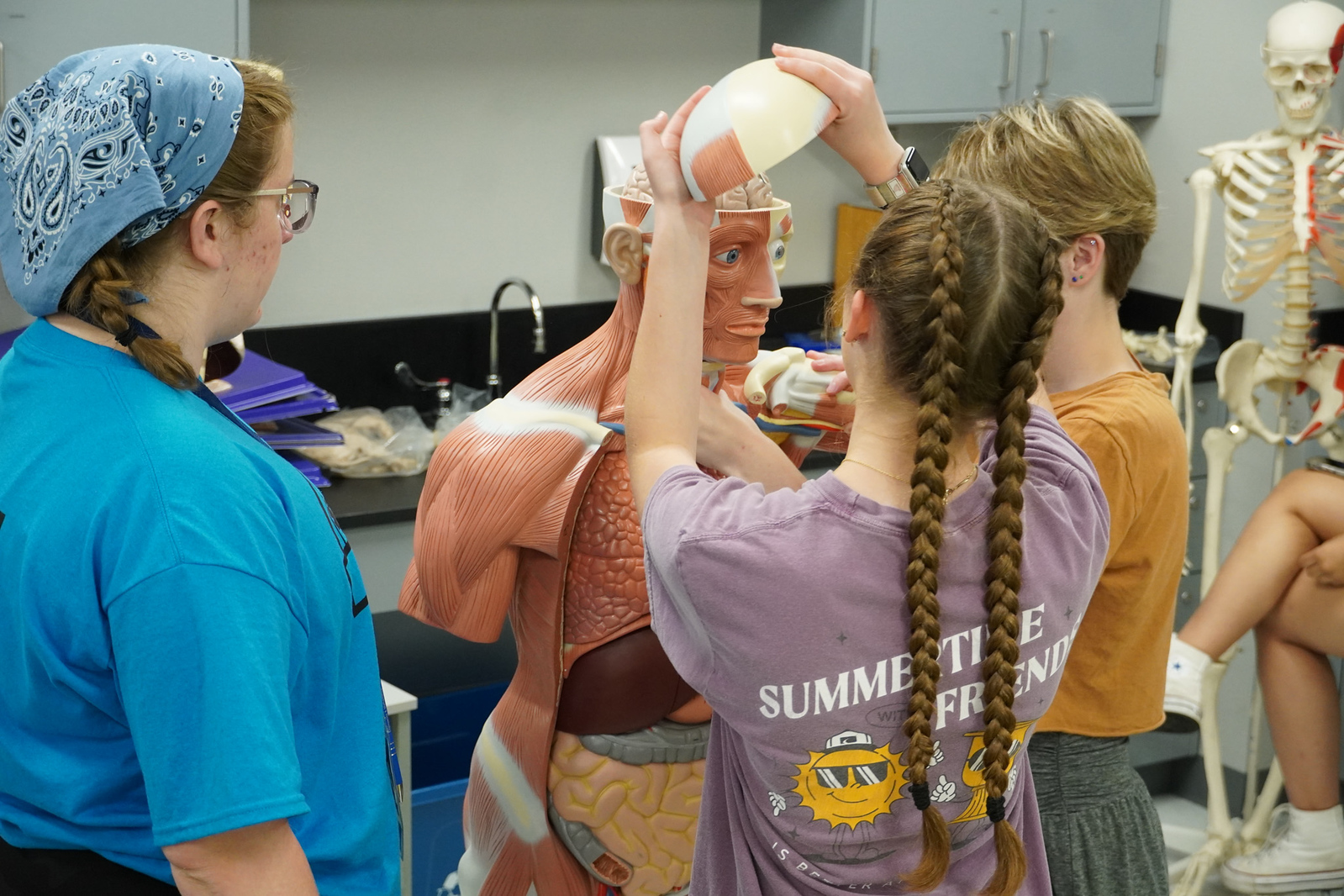 Vincennes University students get hands on training with the medical manikins in the medical majors lab
