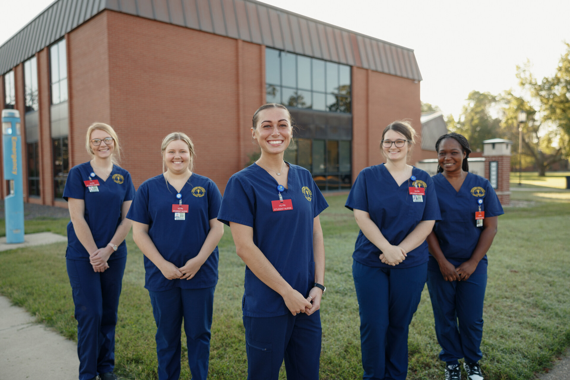 Nursing students sitting down